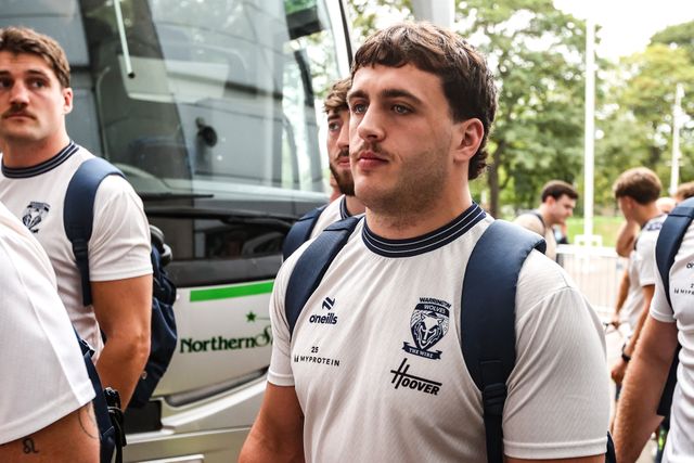 Max Wood of Warrington Wolves arrives during the Betfred Super League round 25 match Hull FC vs Warrington Wolves at MKM Stadium, Hull, United Kingdom on 29 August 2026

(Photo by Alfie Cosgrove/News Images)