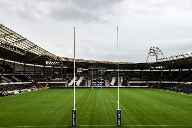 A general view of MKM Stadium ahead of the Betfred Super League round 25 match Hull FC vs Warrington Wolves at MKM Stadium, Hull, United Kingdom on 29 August 2026

(Photo by Alfie Cosgrove/News Images)