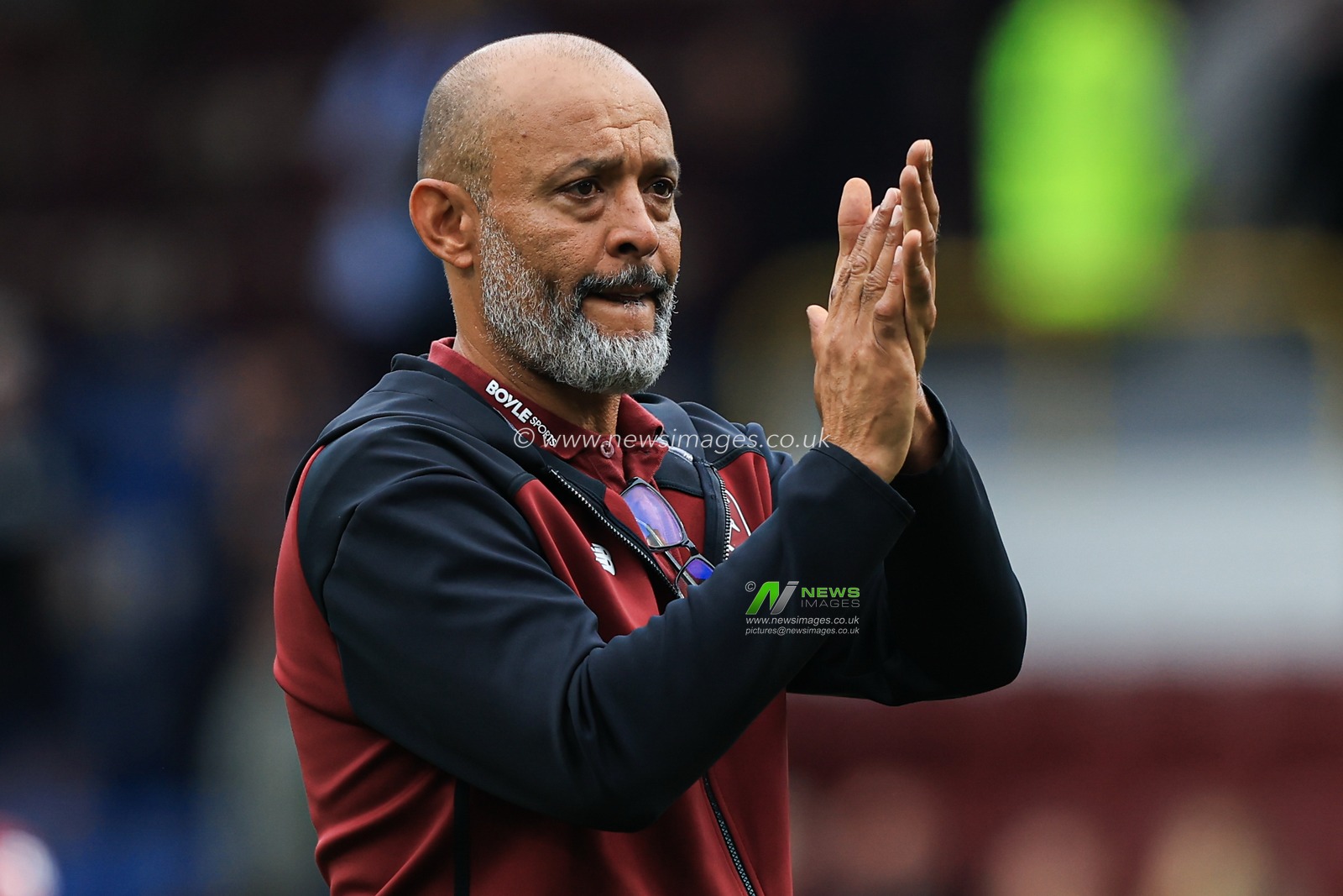 West Ham United manager Nuno Espirito Santo class fans after 2-2 draw after the Sky Bet Championship match Burnley vs West Ham United at Turf Moor, Burnley, United Kingdom on 16 August 2026

(Photo by Jorge Horsted/News Images)