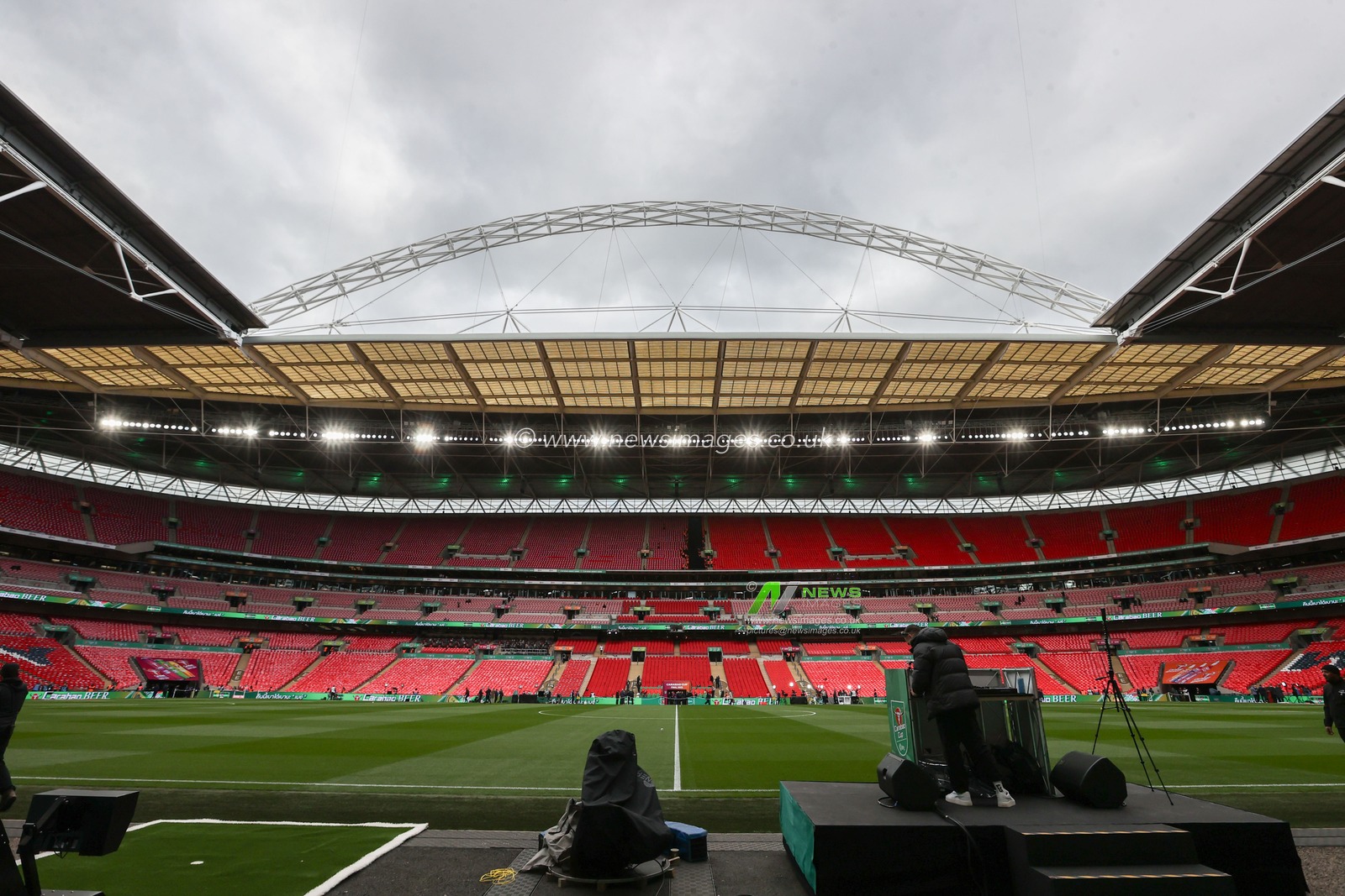 A general view of Wembley Stadium ahead of the Carabao Cup Final match Liverpool vs Newcastle United at Wembley Stadium , London, United Kingdom, 16th March 2025

(Photo by Alfie Cosgrove/News Images)