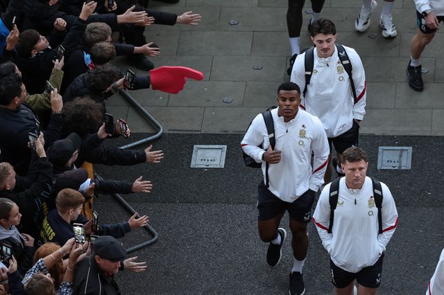 Immanuel Feyi-Waboso of England arrives during the Quilter Nations Series 2025 match England vs Fiji at Allianz Stadium, Twickenham, United Kingdom, 8th November 2025

(Photo by Mark Cosgrove/News Images)

*** GER AUT SUI OUT ***