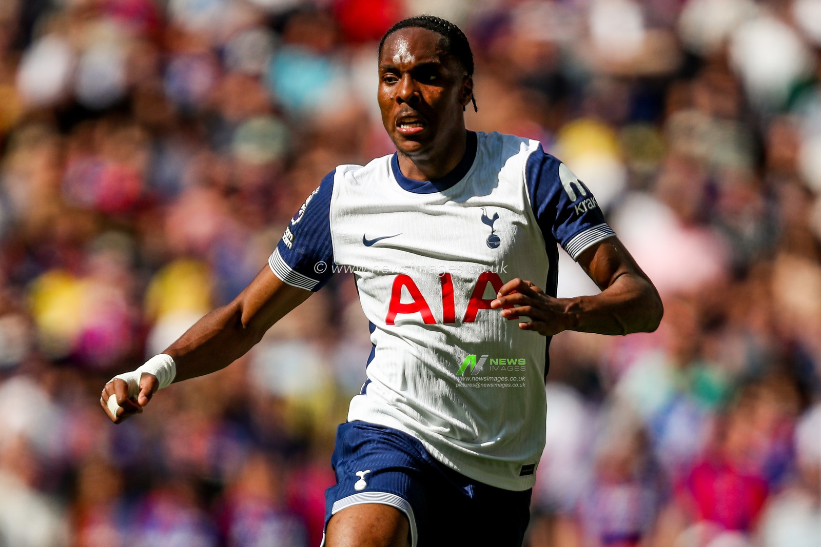 Mathys Tel of Tottenham Hotspur in action during the Premier League match Tottenham Hotspur vs Crystal Palace at Tottenham Hotspur Stadium, London, United Kingdom, 11th May 2025

(Photo by Izzy Poles/News Images)
