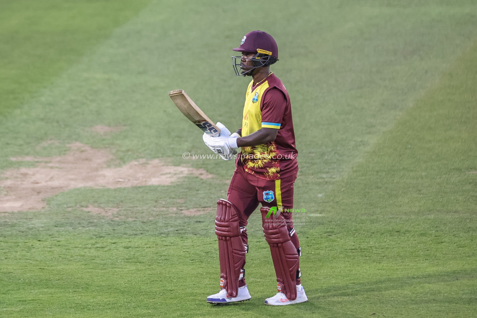 Sherfane Ruthford of West Indies leaves the field of play after been dismissed during the 1st Vitality T20 International Series England v West Indies at Banks Homes Riverside Stadium, Chester-le-street, United Kingdom, 6th June 2025

(Photo by Mark Cosgrove/News Images)