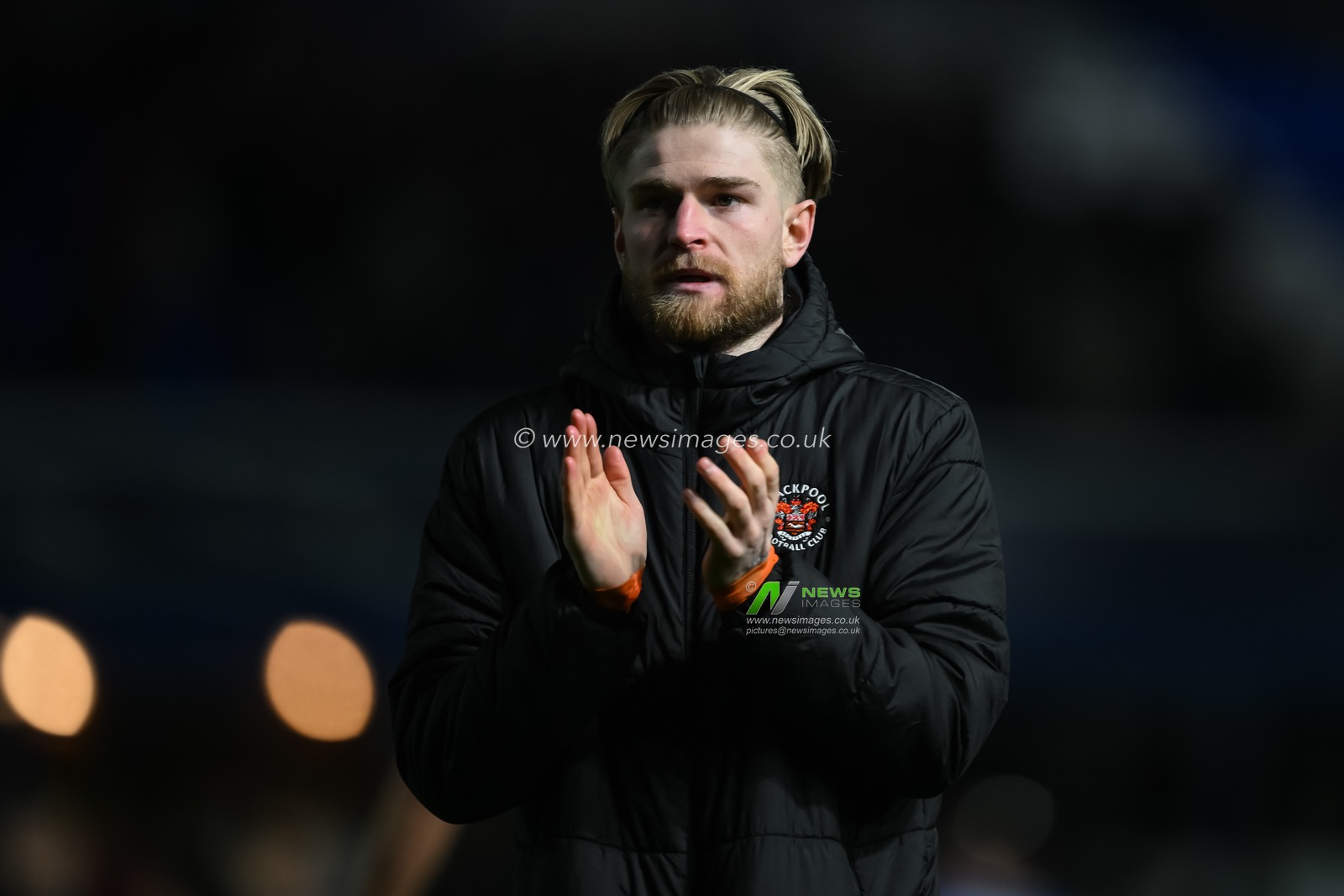 Hayden Coulson of Blackpool applauds the fans at the end of the Sky Bet League 1 match Birmingham City vs Blackpool at St. Andrew's @ Knighthead Park, Birmingham, United Kingdom, 29th December 2024

(Photo by Craig Thomas/News Images)