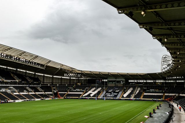 A general view of MKM Stadium ahead of the Betfred Super League round 25 match Hull FC vs Warrington Wolves at MKM Stadium, Hull, United Kingdom on 29 August 2026

(Photo by Alfie Cosgrove/News Images)