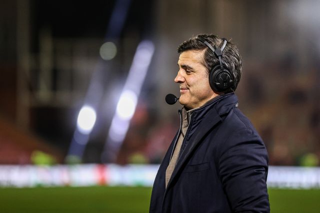 Sky Sports Rugby League presenter Brian Carney during the Betfred Super League match Leigh Leopards vs Catalans Dragons at Leigh Sports Village, Leigh, United Kingdom on 06 March 2026

(Photo by Alfie Cosgrove/News Images)