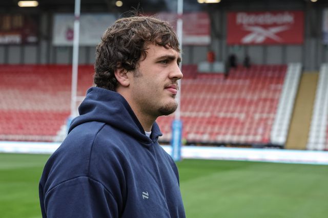 Max Wood of Warrington Wolves during the Betfred Super League Round 20 Leigh Leopards vs Warrington Wolves at Leigh Sports Village, Leigh, United Kingdom, 1st August 2025

(Photo by Mark Cosgrove/News Images)