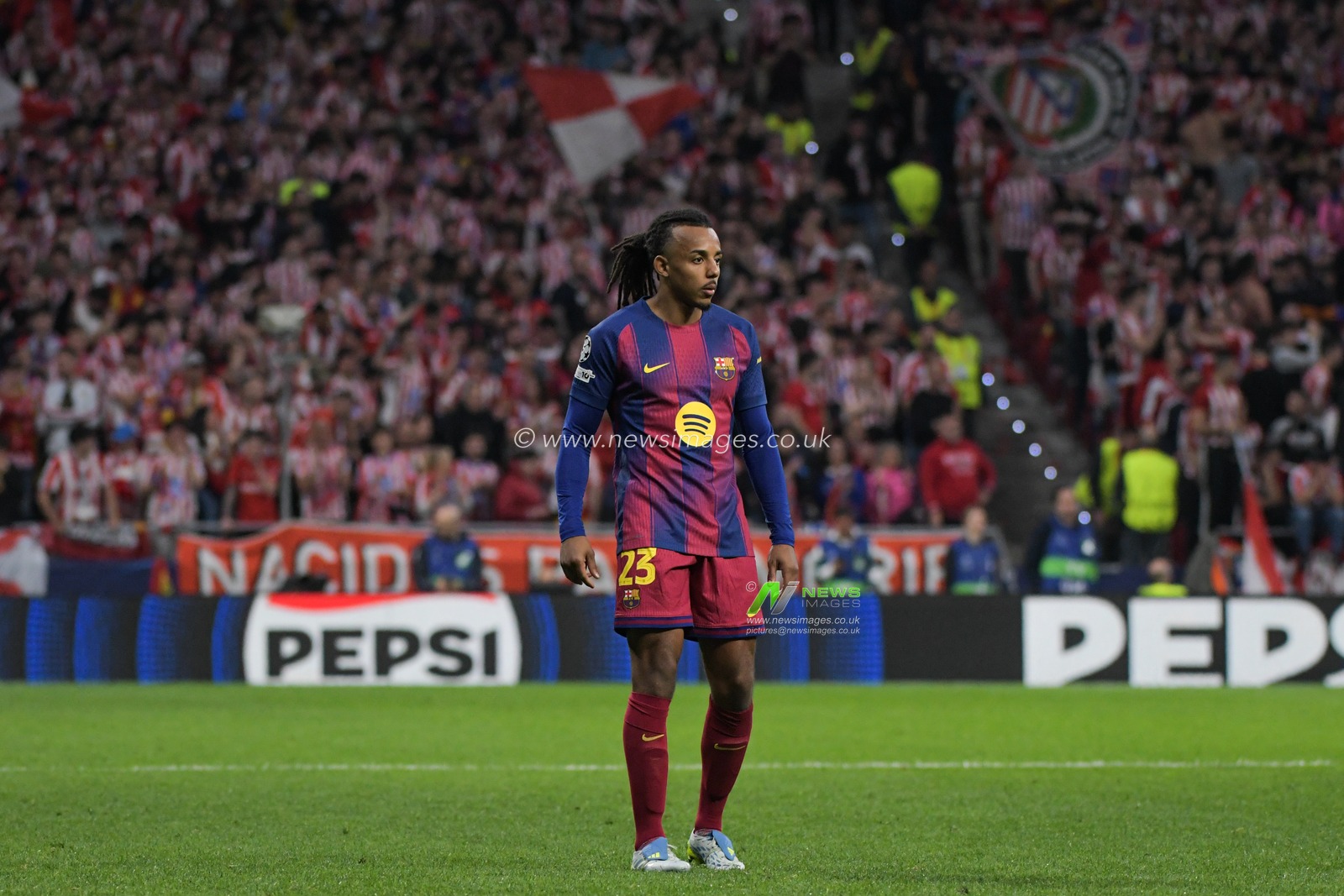 Jules Koundé of FC Barcelona during the UEFA Champions League Quarter Finals match Atletico Madrid vs Barcelona at Riyadh Air Metropolitano, Madrid, Spain on 14 April 2026

(Photo by Samuel Carreno/News Images)