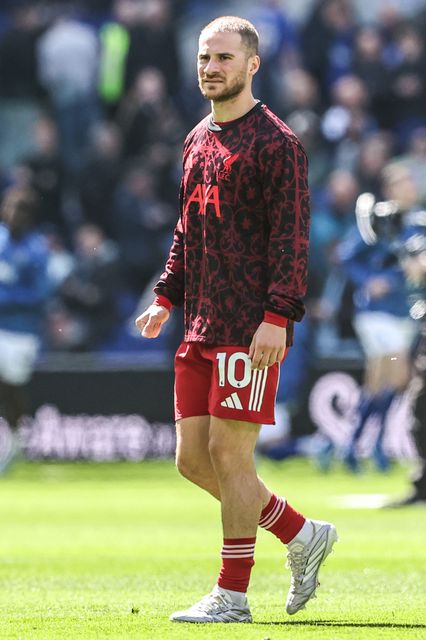 Alexis Mac Allister of Liverpool in the pregame warmup session during the Premier League match Everton vs Liverpool at Hill Dickinson Stadium, Liverpool, United Kingdom on 19 April 2026

(Photo by Alfie Cosgrove/News Images)