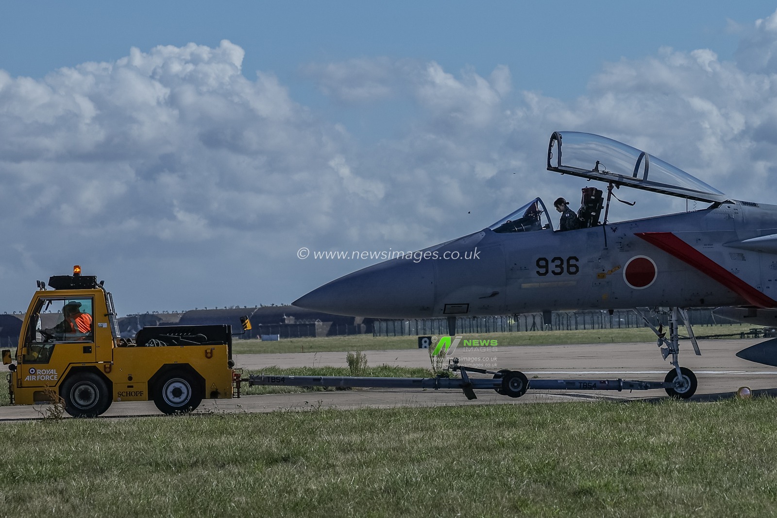 The Japan Air Self-Defense Force McDonnell Douglas F-15’s is taxied across the tarmac as The Japan Air Self-Defense Force (JASDF)
successfully competes the first fighter aircraft deployment to Europe in its 71-year history, as they join the United Kingdom’s Royal Air Force as they arrive at RAF Coningsby as part of the "Atlantic Eagles" mission. This landmark achievement strengthens defence cooperation between the United Kingdom and Japan whilst demonstrating the interconnected nature of global security at RAF Coningsby, Coningsby, United Kingdom, 22nd September 2025

(Photo by Mark Cosgrove/News Images)