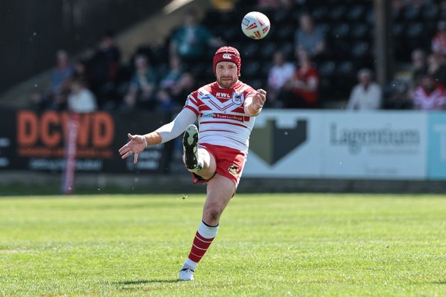 Jackson Hastings of St Helens R.F.C. kicks up field during the Betfred Super League round 12 match Castleford Tigers vs St Helens at OneBore Stadium, Castleford, Untied Kingdom on 23 May 2026

(Photo by Mark Cosgrove/News Images)
