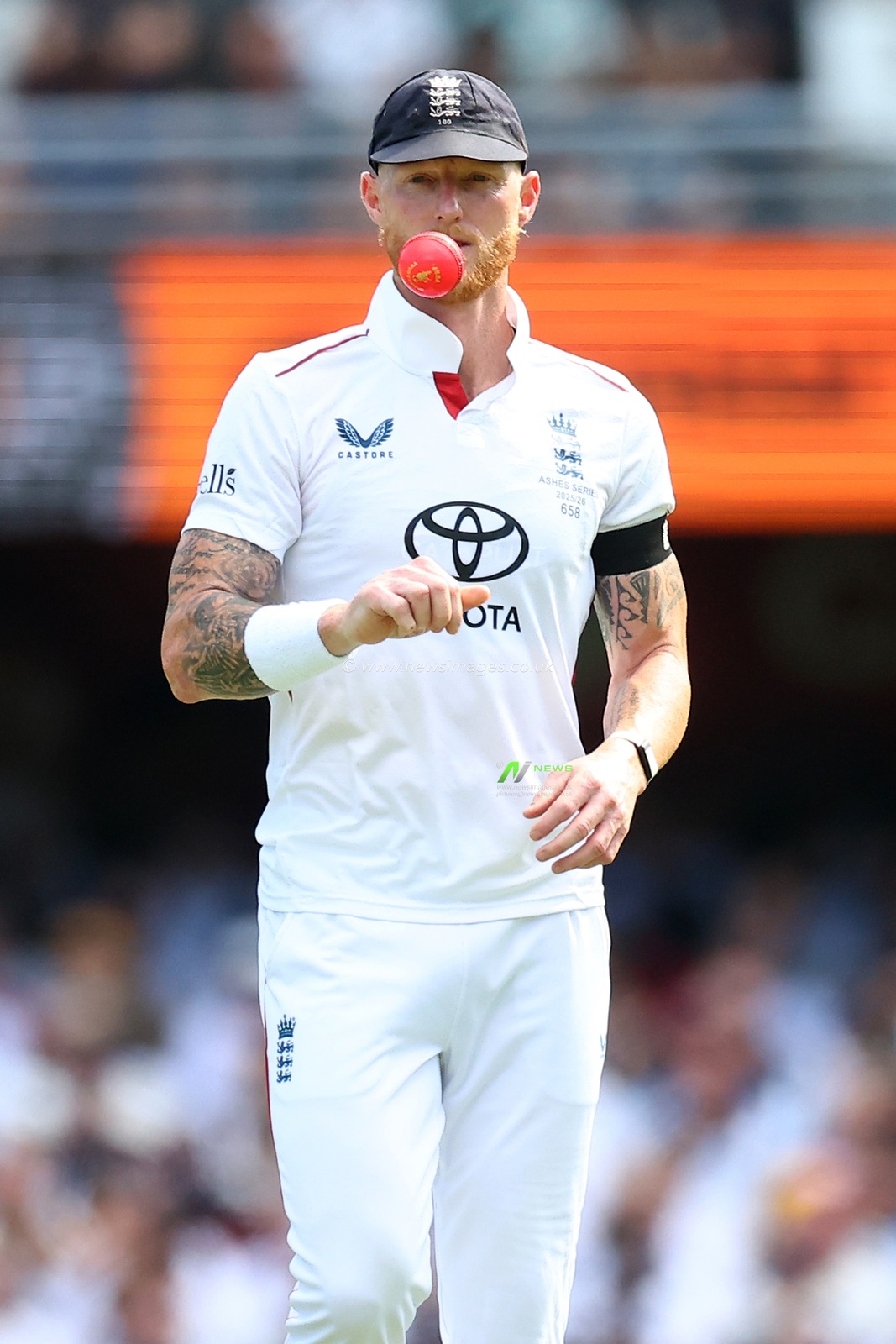 Ben Stokes of England  looks on during the NRMA Insurance Ashes Second Test Day 2 Australia vs England at The Gabba, Brisbane Cricket Ground, Brisbane, Australia, 5th December 2025

(Photo by Pat Hoelscher/News Images)

*** GER AUT SUI OUT ***
