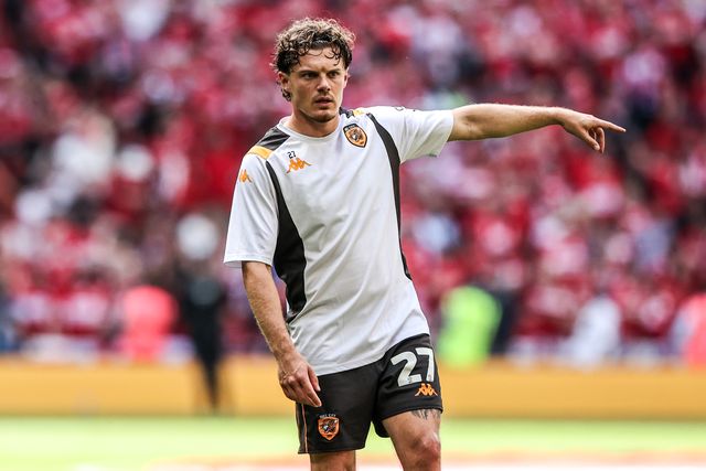Regan Slater of Hull City in the pregame warmup session during the Sky Bet Championship Playoffs Final match Hull City vs Middlesbrough at Wembley Stadium, London, United Kingdom on 23 May 2026

(Photo by Alfie Cosgrove/News Images)