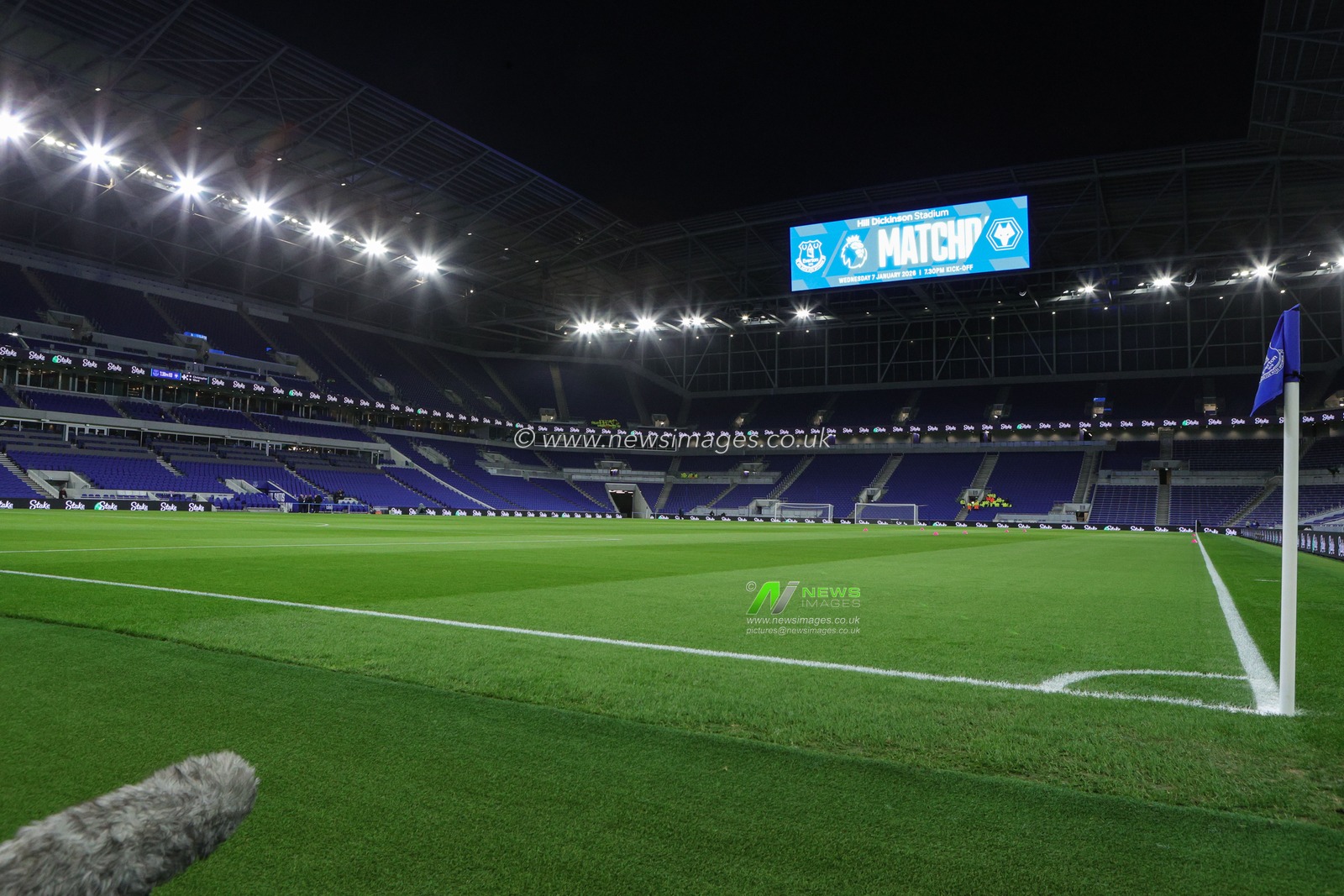 A general view of Hill Dickinson Stadium ahead of the Premier League match Everton vs Wolverhampton Wanderers at Hill Dickinson Stadium, Liverpool, United Kingdom, 7th January 2026

(Photo by Richard Bierton/News Images)

*** GER AUT SUI OUT ***