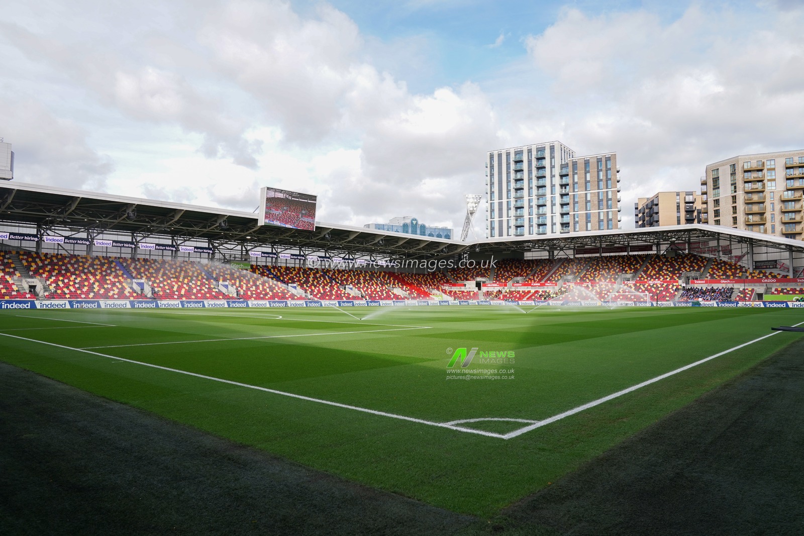 General view of the Gtech Community Stadium ahead of the Premier League match Brentford vs Manchester City at The Gtech Community Stadium, London, United Kingdom, 5th October 2025

(Photo by Harvey Murphy/News Images)