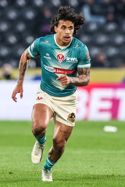 Tristan Sailor of St Helens during the Betfred Super League round 8 match Hull FC vs St Helens at MKM Stadium, Hull, United Kingdom on 16 April 2026

(Photo by Alfie Cosgrove/News Images)