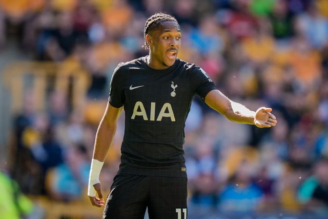 Mathys Tel of Tottenham Hotspur during the Premier League match Wolverhampton Wanderers vs Tottenham Hotspur at Molineux, Wolverhampton, United Kingdom on 25 April 2026

(Photo by Maynard Manyowa/News Images)