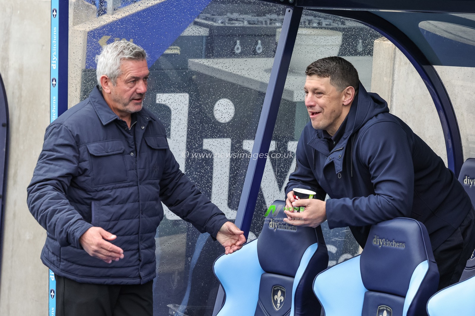 Daryl Powell head coach of Wakefield Trinity speaks with Matt Peet head coach of Wigan Warriors during the Betfred Challenge Cup Quarter Final match Wakefield Trinity vs Wigan Warriors at DIY Kitchens Stadium, Wakefield, United Kingdom on 12 April 2026

(Photo by Mark Cosgrove/News Images)