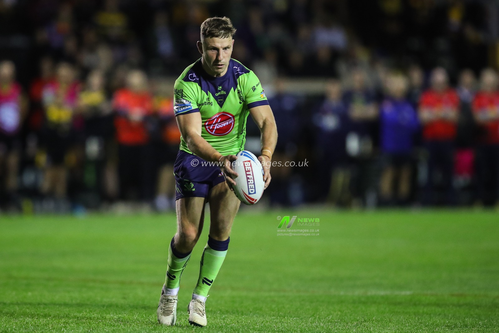 George Williams of Warrington Wolves in action during the Betfred Super League Round 23 match Castleford Tigers vs Warrington Wolves at The Mend-A-Hose Jungle, Castleford, United Kingdom, 23rd August 2024

(Photo by Gareth Evans/News Images)