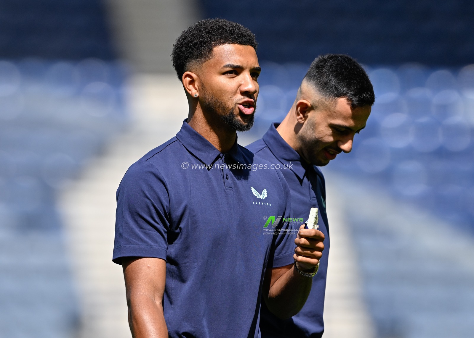Mason Holgate of Everton inspects the pitch ahead of the Pre-season friendly match Preston North End vs Everton at Deepdale, Preston, United Kingdom, 3rd August 2024

(Photo by Cody Froggatt/News Images)