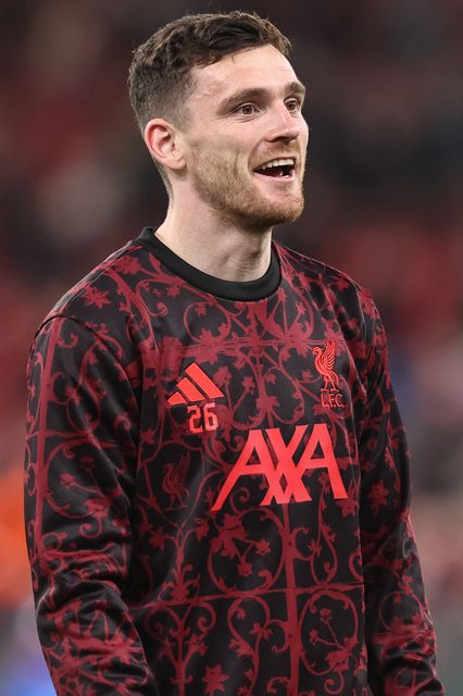 Andrew Robertson of Liverpool in the pregame warmup session during the UEFA Champions League last 16 second leg match Liverpool vs Galatasaray at Anfield, Liverpool, United Kingdom on 18 March 2026

(Photo by Alfie Cosgrove/News Images)