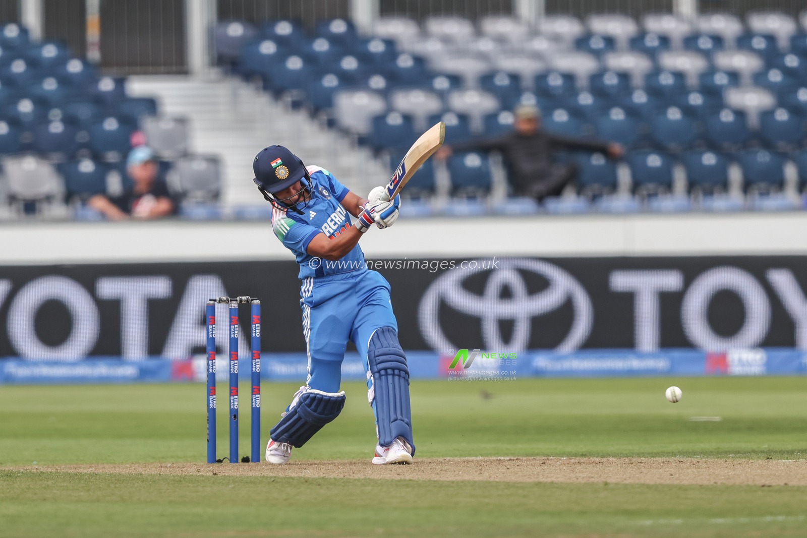 Harmanpreet Kaur of India plays a shot during the 3rd Metro Bank One Day International England Women vs India Women at Banks Homes Riverside Stadium, Chester-le-street, United Kingdom, 22nd July 2025

(Photo by Alfie Cosgrove/News Images)