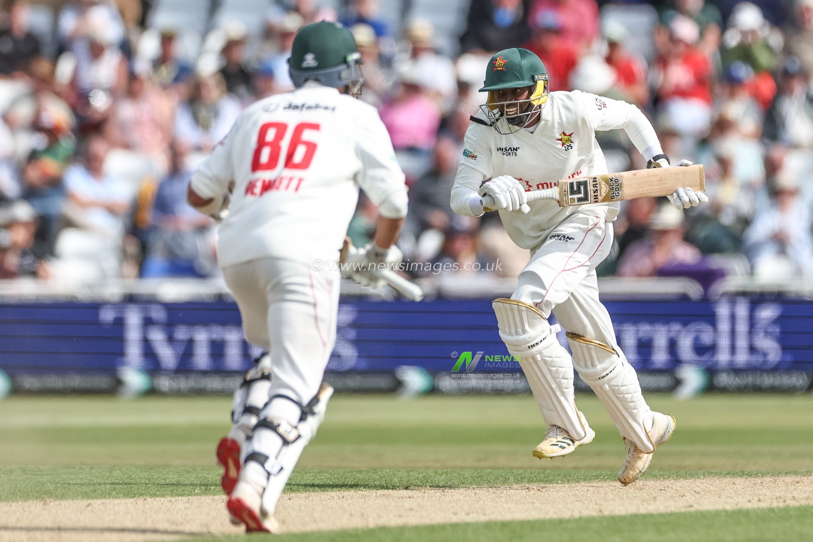 Tafadzwa Tsiga of Zimbabwe makes two runs during the Rothesay Test Match Day 2 England vs Zimbabwe at Trent Bridge, Nottingham, United Kingdom, 23rd May 2025

(Photo by Mark Cosgrove/News Images)