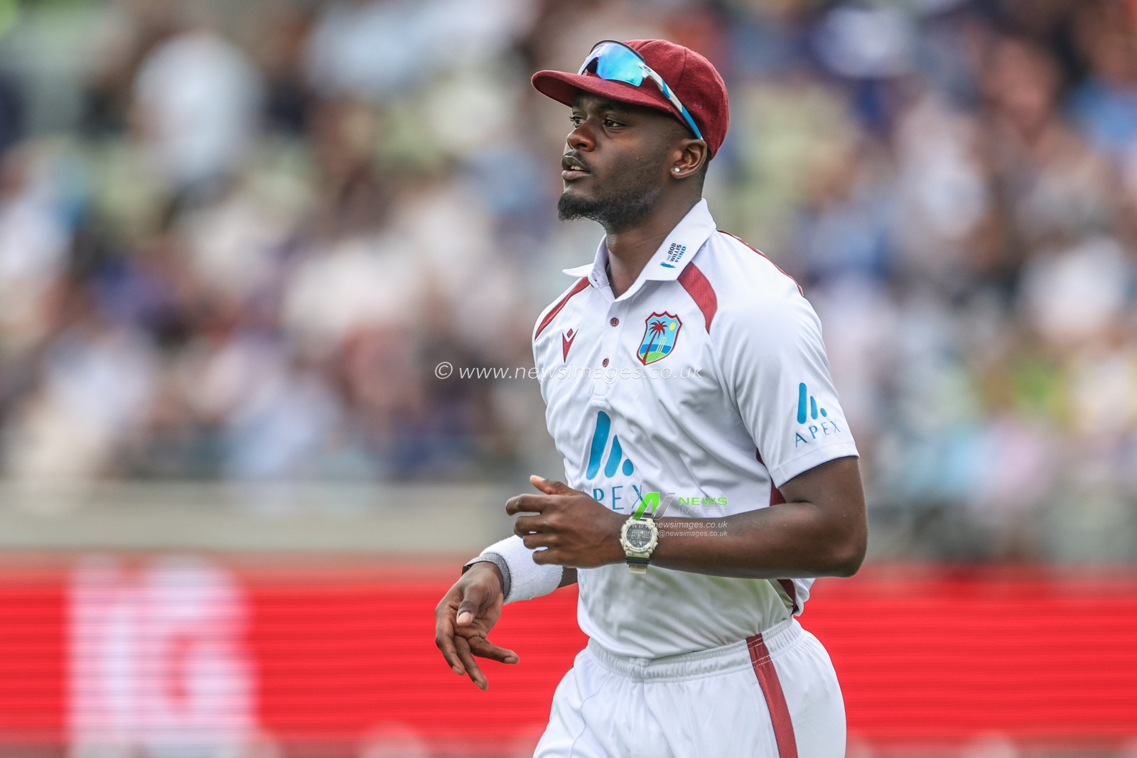 Jayden Seales of West Indies during Day Two of the Rothesay Test match England vs West Indies at Edgbaston, Birmingham, United Kingdom, 27th July 2024

(Photo by Mark Cosgrove/News Images)