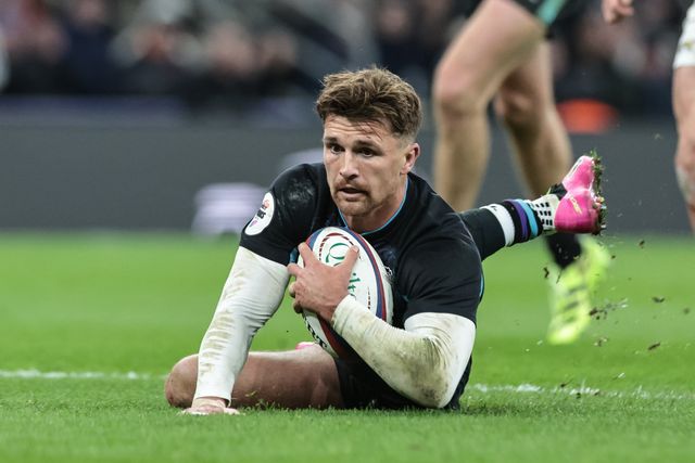 Henry Slade of England goes over for a try during the Quilter Nations Series 2025 match England vs Argentina at Allianz Stadium, Twickenham, United Kingdom, 23rd November 2025

(Photo by Mark Cosgrove/News Images)

*** GER AUT SUI OUT ***