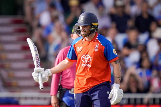Phil Salt of England celebrates a half century  during the Third Vitality T20 International match England vs India at Trent Bridge, Nottingham, United Kingdom on 07 July 2026

(Photo by Maynard Manyowa/News Images)