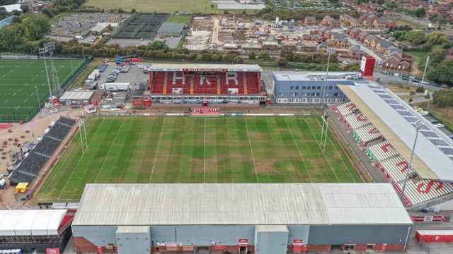 An aerial view of The Sewell Group Craven Park during the Betfred Super League Round 24 match Hull KR vs St Helens at Sewell Group Craven Park, Kingston upon Hull, United Kingdom, 29th August 2025

(Photo by Mark Cosgrove/News Images)
