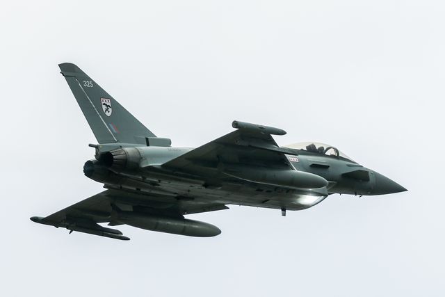 RAF Typhoons take off at RAF Coningsby