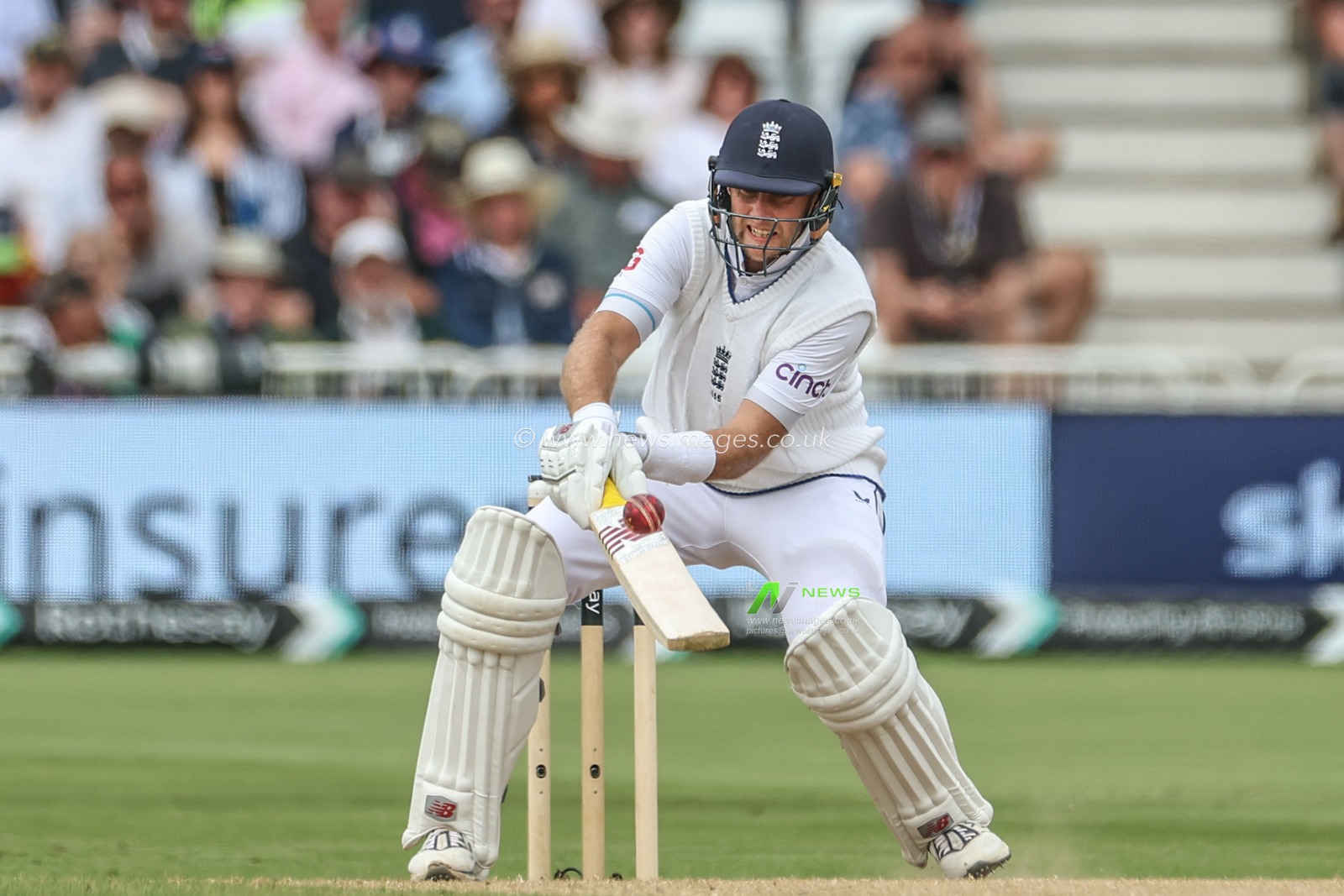 Joe Root of England with a swoop for four runs during the Rothesay Test Match day four match England vs West Indies at Trent Bridge, Nottingham, United Kingdom, 21st July 2024

(Photo by Mark Cosgrove/News Images)