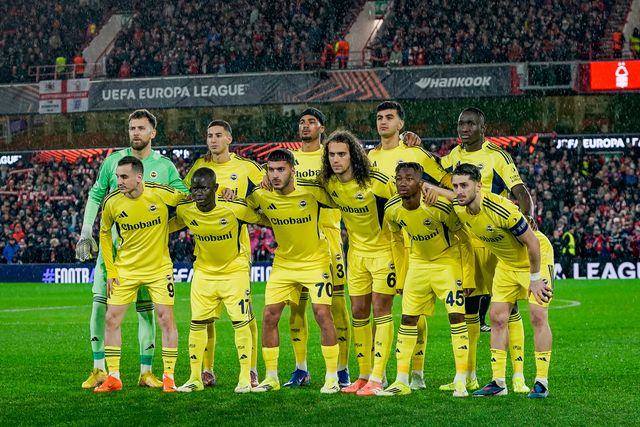 Fenerbahce  team photo during the UEFA Europa League 
Knockout Round Play-offs match Nottingham Forest vs Fenerbahce at City Ground, Nottingham, United Kingdom on 26 February 2026

(Photo by Maynard Manyowa/News Images)