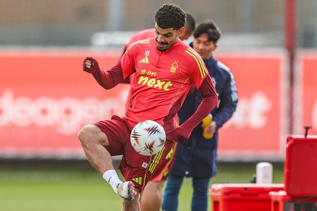 Morgan Gibbs-White of Nottingham Forest during the Nottingham Forest open training session ahead of their UEFA Europa League last 16 match against FC Midtjylland at The Nigel Doughty Academy, Nottingham, United Kingdom on 11 March 2026

(Photo by Alfie Cosgrove/News Images)