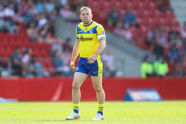 Matt Dufty of Warrington Wolves during the Betfred Challenge Cup Semi-final match Warrington Wolves vs Leigh Leopards at Totally Wicked Stadium, St Helens, United Kingdom, 11th May 2025

(Photo by Gareth Evans/News Images)